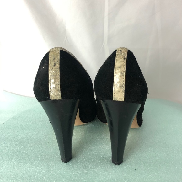 Women's Michael Kors Pumps Black Suede High Heels - Picture 5 of 8